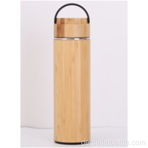 500 ml Bambus-Vakuumflasche mit Bambusdeckel und Griff